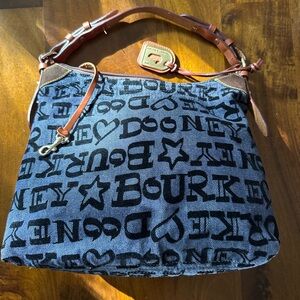Dooney & Bourke Denim Blue and Navy Shoulder Bag